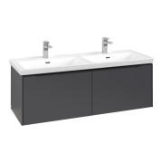 Тумба под раковину Villeroy & Boch Subway 3.0 127,2х42,9 см ДСП/алюминий графит/черный вулкан C567L1VR