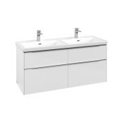 Тумба под раковину Villeroy & Boch Subway 3.0 127,2х57,6 см ДСП/алюминий бриллиантовый белый C568L0VE