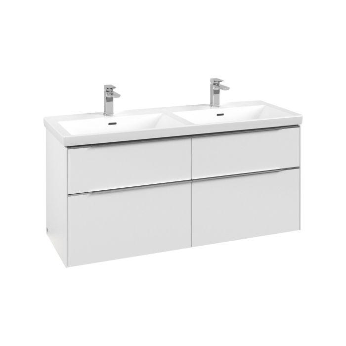 Тумба под раковину Villeroy & Boch Subway 3.0 127,2х57,6 см ДСП/алюминий чистый белый C568L0VF