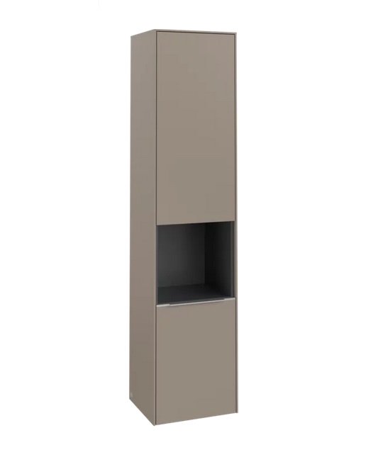 Пенал Villeroy & Boch Subway 3.0 40х36,2х171 см петлі ліворуч ДСП сіро-коричневий/ручка алюміній глянсовий C58800VM