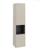 Пенал Villeroy & Boch Subway 3.0 40х36,2х171 см петлі праворуч ДСП кашеміровий сірий/ручка чорний вулканічний C58901VN