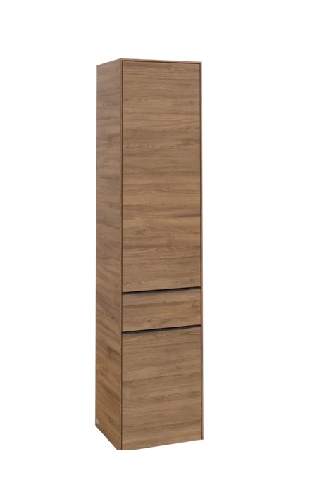 Пенал Villeroy & Boch Subway 3.0 40х36,2х171 см петли слева ДСП дуб канзас/ручка вулканический черный C59001RH