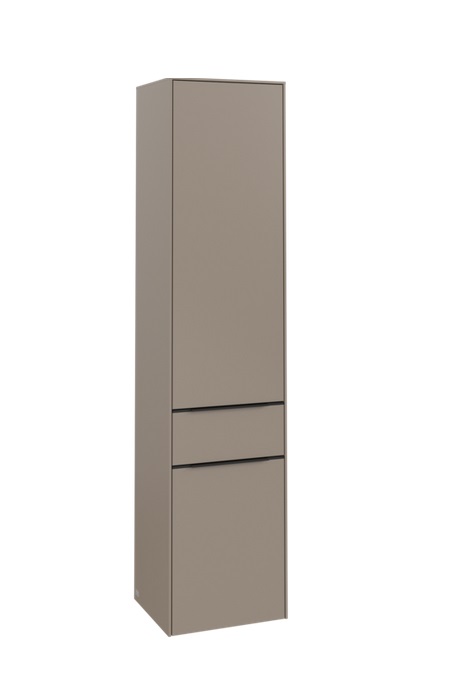 Пенал Villeroy & Boch Subway 3.0 40х36,2х171 см петлі ліворуч ДСП сіро-коричневий/ручка вулканічний чорний C59001VM