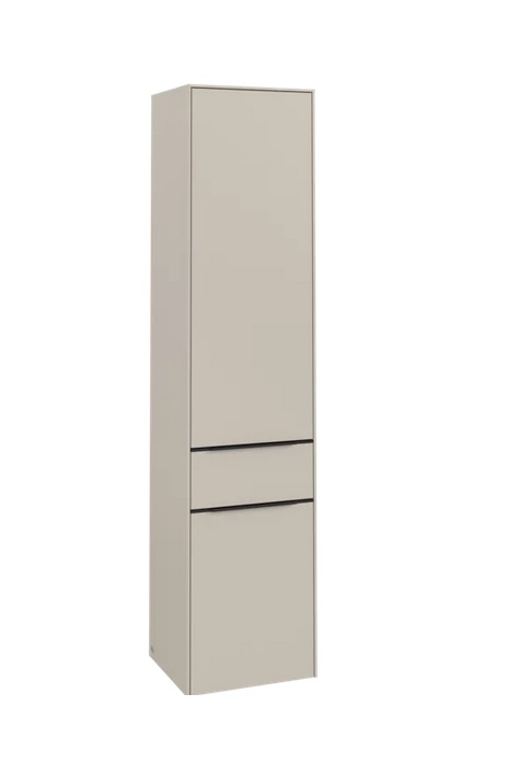 Пенал Villeroy & Boch Subway 3.0 40х36,2х171 см петли слева ДСП кашемировый серый/ручка вулканический черный C59001VN