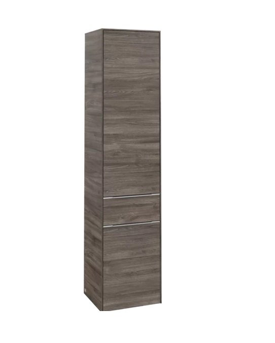 Пенал Villeroy & Boch Subway 3.0 40х36,2х171 см петлі ліворуч ДСП кам'яний дуб/ручка алюміній глянцевий C59000RK