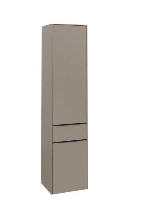 Пенал Villeroy & Boch Subway 3.0 40х36,2х171 см петлі ліворуч ДСП сіро-коричневий/ручка вулканічний чорний C59001VM