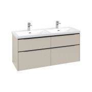 Тумба под раковину Villeroy & Boch Subway 3.0 127,2х57,6 см ДСП/алюминий серый кашемир/черный вулкан C568L1VN