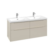 Тумба під раковину Villeroy & Boch Subway 3.0 127,2х57,6 см ДСП/алюміній сірий кашемір/монохром C568L2VN