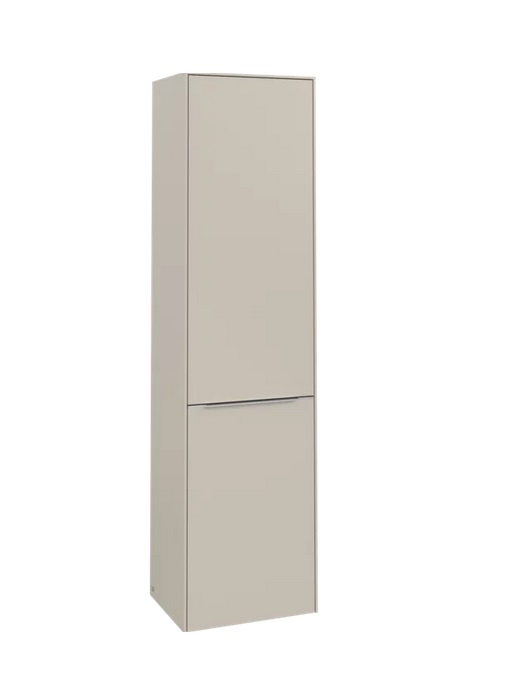 Пенал Villeroy & Boch Subway 3.0 45х36,2х171 см петли слева ДСП кашемировый серый/ручка алюминий глянцевый C59200VN