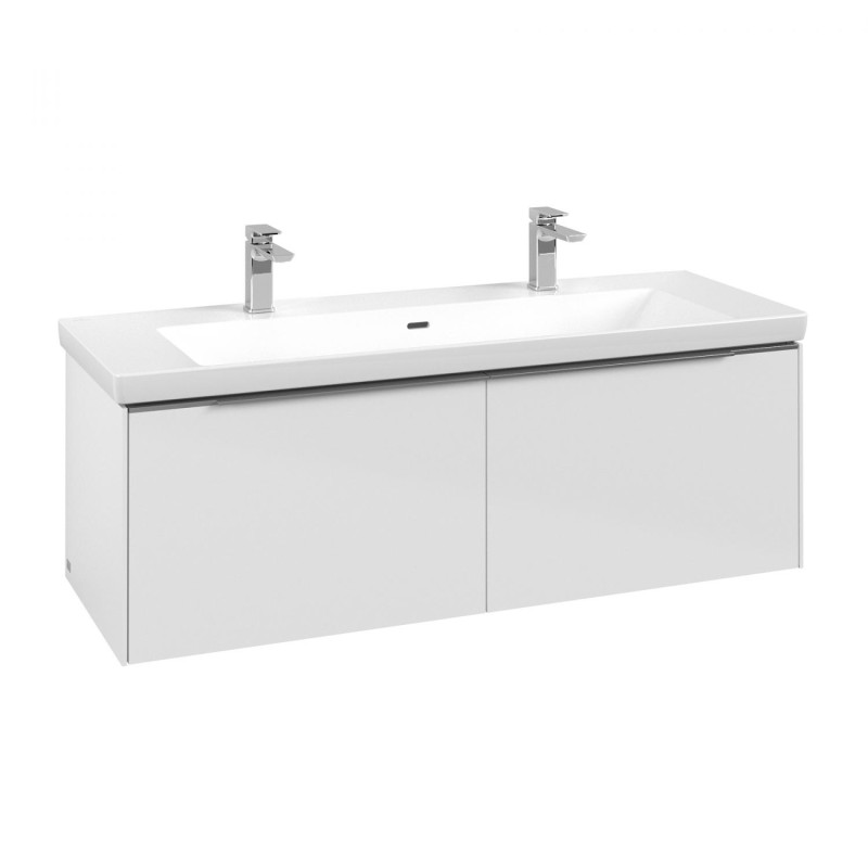 Тумба під раковину Villeroy & Boch Subway 3.0 127,2x42,9 см ДСП/алюміній діамант білий C601L0VE