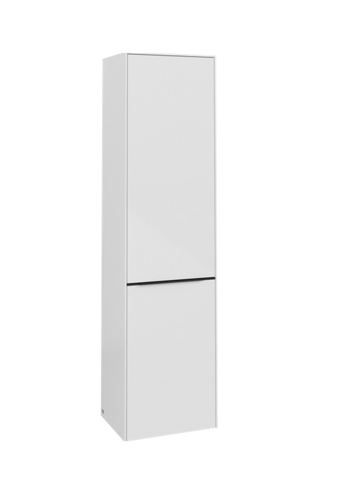 Пенал Villeroy & Boch Subway 3.0 45х36,2х171 см петли слева ДСП бриллиантовый белый/ручка вулканический черный C59201VE