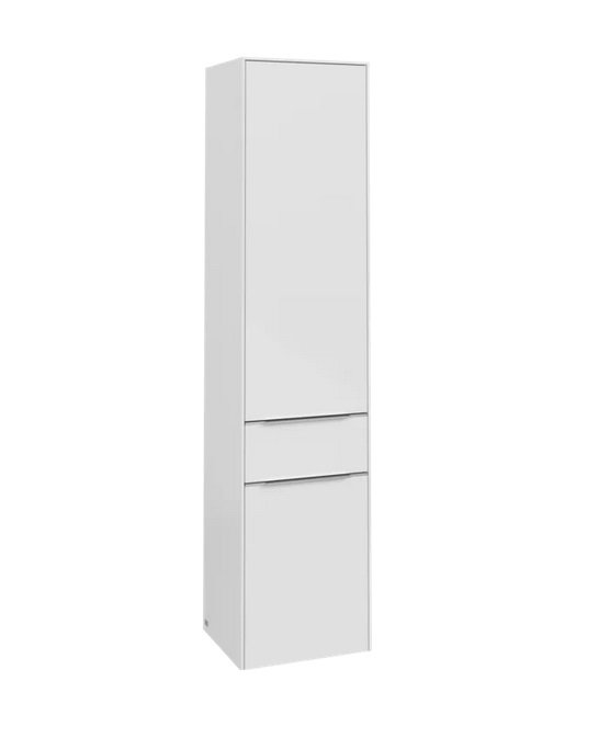 Пенал Villeroy & Boch Subway 3.0 40х36,2х171 см петлі праворуч ДСП діамантовий білий/ручка алюміній глянцевий C59100VE