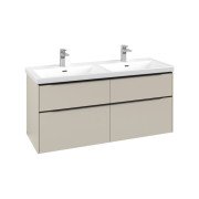 Тумба под раковину Villeroy & Boch Subway 3.0 127,2х57,6 см ДСП/алюминий серый кашемир/черный вулкан C568L1VN