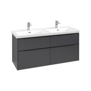 Тумба під раковину Villeroy & Boch Subway 3.0 127,2х57,6 см ДСП/алюміній графіт/чорний вулкан C568L1VR