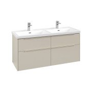 Тумба под раковину Villeroy & Boch Subway 3.0 127,2х57,6 см ДСП/алюминий серый кашемир/монохром C568L2VN