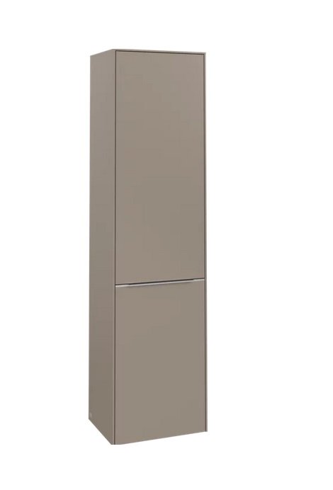 Пенал Villeroy & Boch Subway 3.0 45х36,2х171 см петли слева ДСП серо-коричневый/ручка алюминий глянцевый C59200VM