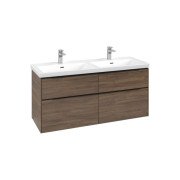 Тумба під раковину Villeroy & Boch Subway 3.0 127,2х57,6 см ДСП/алюміній дуб аризона/чорний вулкан C568L1VH