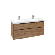 Тумба під раковину Villeroy & Boch Subway 3.0 127,2х57,6 см ДСП/алюміній дуб канзас/чорний вулкан C568L1RH