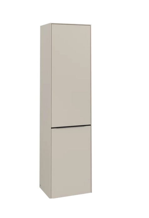 Пенал Villeroy & Boch Subway 3.0 45х36,2х171 см петлі праворуч ДСП кашеміровий сірий/ручка вулканічний чорний C59301VN