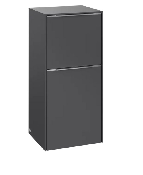 Шкафчик для ванной Villeroy & Boch Subway 3.0 40х36,2 см петли слева ДСП графит/ручка алюминий глянцевый C59400VR