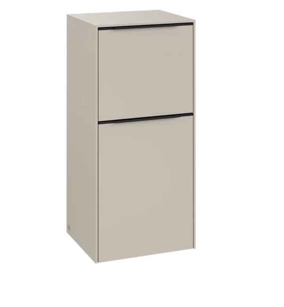 Шкафчик для ванной Villeroy & Boch Subway 3.0 40х36,2 см петли слева ДСП кашемировый серый/ручка вулканический черный C59401VN