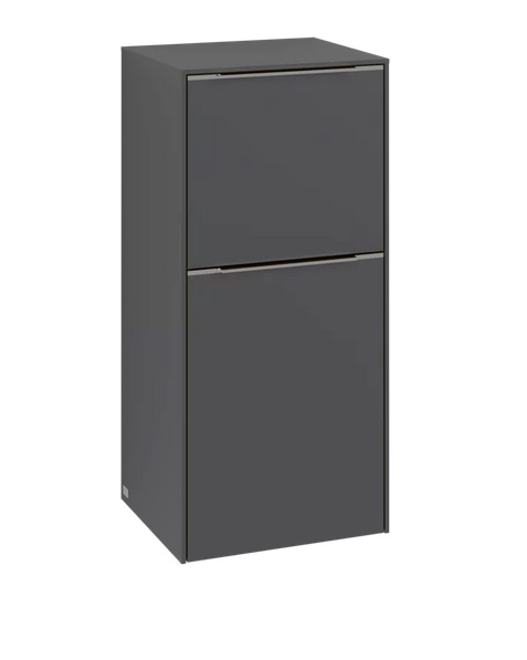 Шкафчик для ванной Villeroy & Boch Subway 3.0 40х36,2 см петли слева ДСП графит/ручка монохром C59402VR