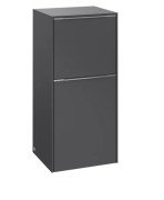 Шафка для ванної Villeroy & Boch Subway 3.0 40х36,2 см петлі зліва ДСП графіт/ручка алюміній глянсовий C59400VR