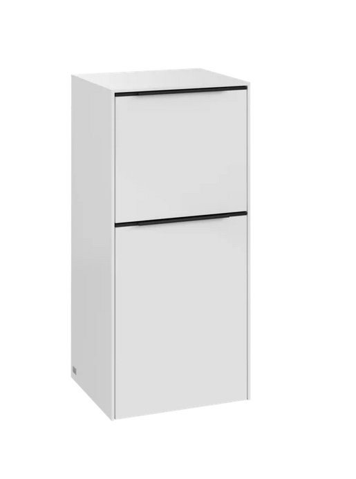 Шафка для ванної Villeroy & Boch Subway 3.0 40х36,2 см петлі зліва ДСП діамантовий білий/ручка вулканічний чорний C59401VE