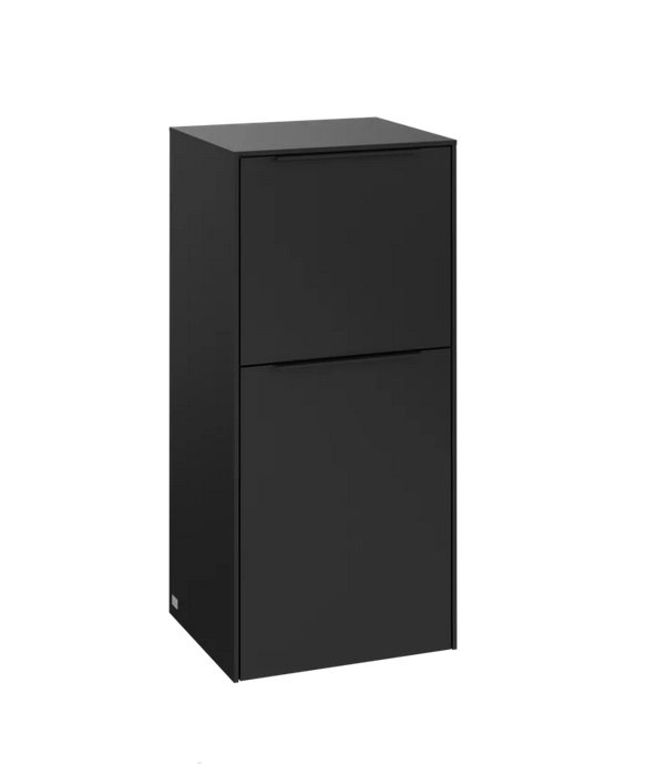 Шкафчик для ванной Villeroy & Boch Subway 3.0 40х36,2 см петли слева ДСП вулканический черный/ручка вулканический черный C59401VL
