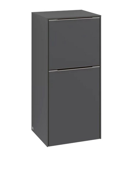 Шкафчик для ванной Villeroy & Boch Subway 3.0 40х36,2 см петли слева ДСП графит/ручка монохром C59402VR