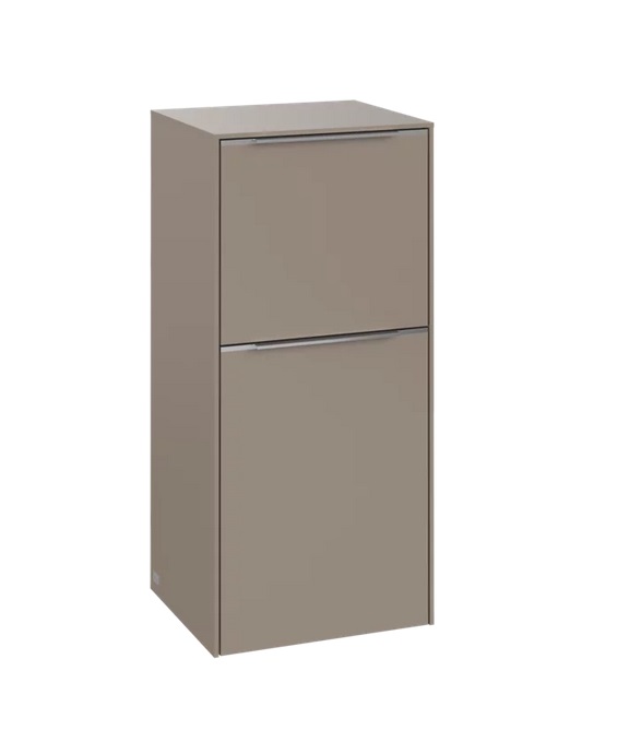 Шкафчик для ванной Villeroy & Boch Subway 3.0 40х36,2 см петли справа ДСП серо-коричневый/ручка алюминий глянцевый C59500VM