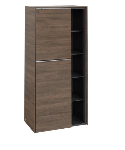 Полупенал Villeroy & Boch Subway 3.0 57,4х36,2х120 см петли слева ДСП дуб аризона/ручка алюминий глянцевый C59800VH