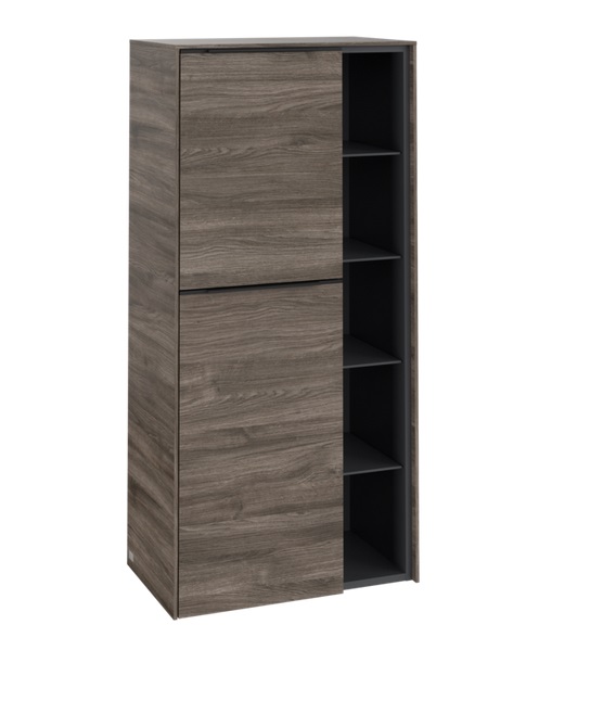 Полупенал Villeroy & Boch Subway 3.0 57,4х36,2х120 см петли слева ДСП каменный дуб/ручка вулканический черный C59801RK