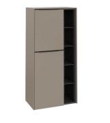 Напівпенал Villeroy & Boch Subway 3.0 57,4х36,2х120 см петлі ліворуч ДСП сіро-коричневий/ручка вулканічний чорний C59801VM