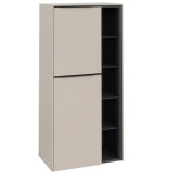 Напівпенал Villeroy & Boch Subway 3.0 57,4х36,2х120 см петлі зліва ДСП кашеміровий сірий/ручка вулканічний чорний C59801VN