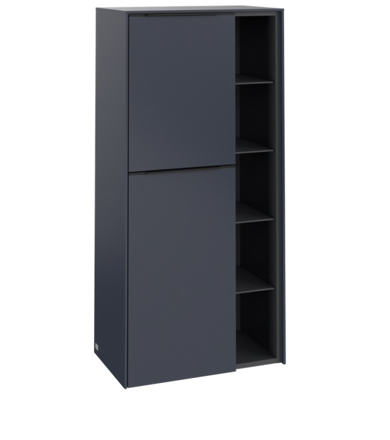 Полупенал Villeroy & Boch Subway 3.0 57,4х36,2х120 см петли слева ДСП морской синий/ручка вулканический черный C59801VQ