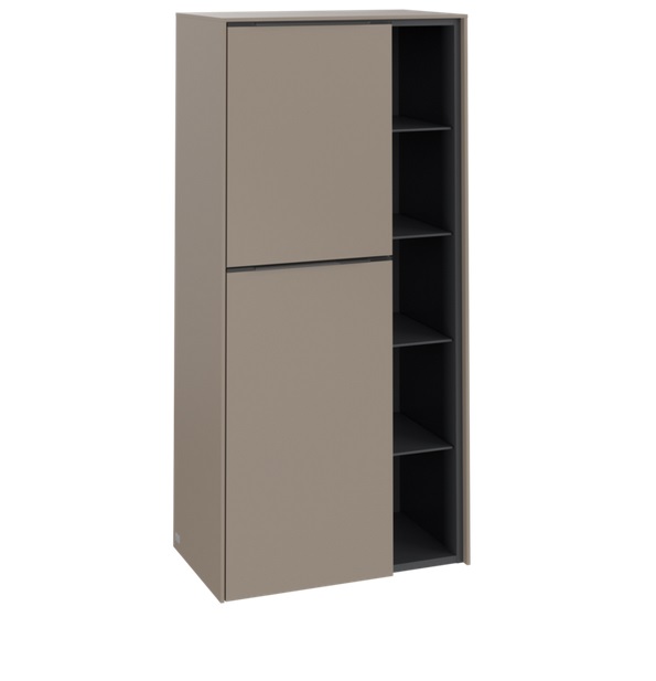 Полупенал Villeroy & Boch Subway 3.0 57,4х36,2х120 см петли слева ДСП серо-коричневый/ручка монохром C59802VM