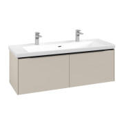 Тумба под раковину Villeroy & Boch Subway 3.0 127,2х42,9 см ДСП/алюминий серый кашемир/черный вулкан C601L1VN