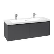 Тумба под раковину Villeroy & Boch Subway 3.0 127,2х42,9 см ДСП/алюминий графит/черный вулкан C601L1VR