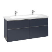 Тумба под раковину Villeroy & Boch Subway 3.0 127,2х57,6 см ДСП/алюминий морской синий C602L0VQ