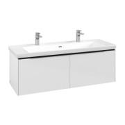 Тумба под раковину Villeroy & Boch Subway 3.0 127,2х42,9 см ДСП/алюминий бриллиантовый белый/черный вулкан C601L1VE