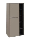 Напівпенал Villeroy & Boch Subway 3.0 57,4х36,2х120 см петлі ліворуч ДСП сіро-коричневий/ручка алюміній глянсовий C59800VM