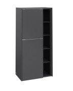 Полупенал Villeroy & Boch Subway 3.0 57,4х36,2х120 см петли слева ДСП графит/ручка алюминий глянцевый C59800VR