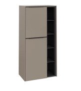 Напівпенал Villeroy & Boch Subway 3.0 57,4х36,2х120 см петлі ліворуч ДСП сіро-коричневий/ручка вулканічний чорний C59801VM