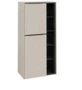 Напівпенал Villeroy & Boch Subway 3.0 57,4х36,2х120 см петлі зліва ДСП кашеміровий сірий/ручка вулканічний чорний C59801VN