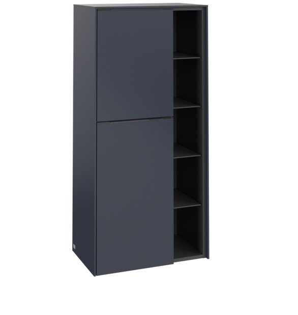 Напівпенал Villeroy & Boch Subway 3.0 57,4х36,2х120 см петлі зліва ДСП морський синій/ручка монохром C59802VQ