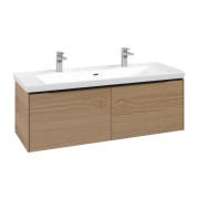 Тумба под раковину Villeroy & Boch Subway 3.0 127,2х42,9 см ДСП/алюминий дуб северный/черный вулкан C601L1VJ