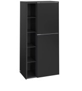 Напівпенал Villeroy & Boch Subway 3.0 57,4х36,2х120 см петлі праворуч ДСП вулканічний чорний/ручка алюміній глянцевий C59900VL