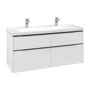 Тумба під раковину Villeroy & Boch Subway 3.0 127,2х57,6 см ДСП/алюміній білий діамант/чорний вулкан C602L1VE