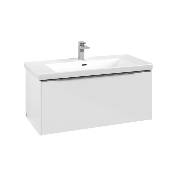 Тумба под раковину Villeroy & Boch Subway 3.0 97,3х42,9 см ДСП/алюминий белый бриллиант C569L0VE